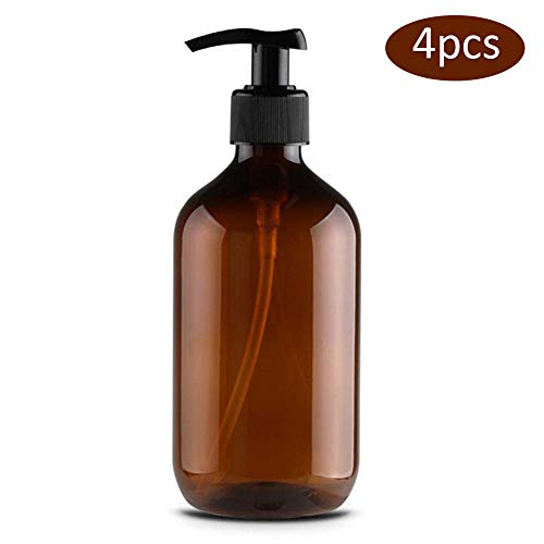 Neborn 4Pcs 500ml Botellas de dispensador de jabón Botellas de Bomba rellenables para dispensar lociones Champús (A)