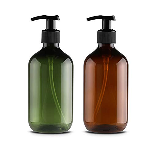 Neborn 4Pcs 500ml Botellas de dispensador de jabón Botellas de Bomba rellenables para dispensar lociones Champús (A)