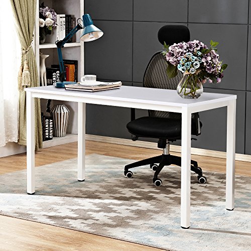 Need 138x55cm Escritorios Mesa de Ordenador Escritorio de Oficina Mesa de Estudio Puesto de Trabajo Mesa de Conferencias Talla Grande, Blanco,AC3DW-140-NEW
