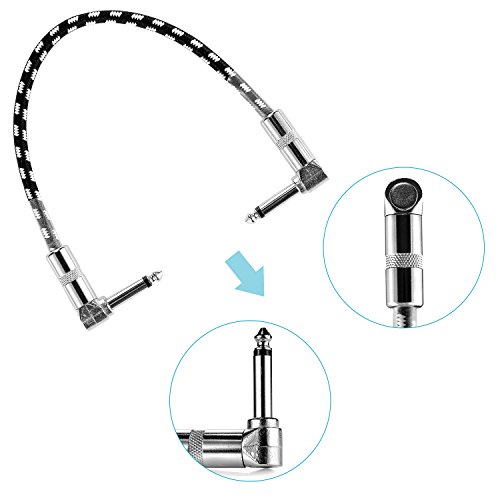 Neewer® 3 Paquete 1 Pie Cable De Conexión Con 1/4" Ángulo Recto Enchufes,Blanco Y Negro Chaqueta De Lana Tejida