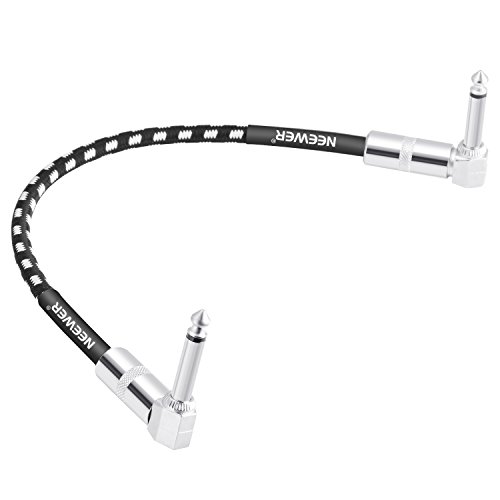 Neewer® 3 Paquete 1 Pie Cable De Conexión Con 1/4" Ángulo Recto Enchufes,Blanco Y Negro Chaqueta De Lana Tejida