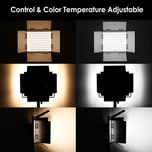 Neewer Kit de 2-Pack 660 LED Video Luz Regulable Bi-color con Parasol y 1,83-centímetro Soporte de Luz,4-Pack 6600mAh Battería Li-ion Recargable y Cargador para Fotografía Estudio YouTube Video(Azul)