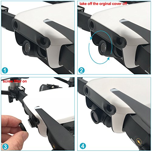 Neewer Pro ND16 Filtro para DJI Mavic Air Drone Quadcopter, Fabricado con Vidrio Optico Multicapa y Marco de Aleación de Aluminio Resistente al Agua (Negro)