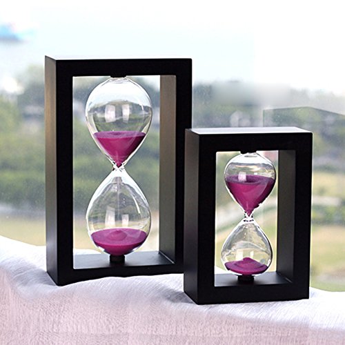 Negro de madera Sandglass 30 minutos arena reloj de arena cuenta atrás Calendario decoración del hogar