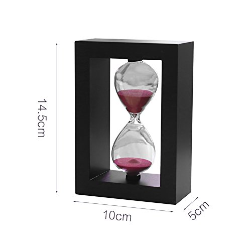 Negro de madera Sandglass 30 minutos arena reloj de arena cuenta atrás Calendario decoración del hogar