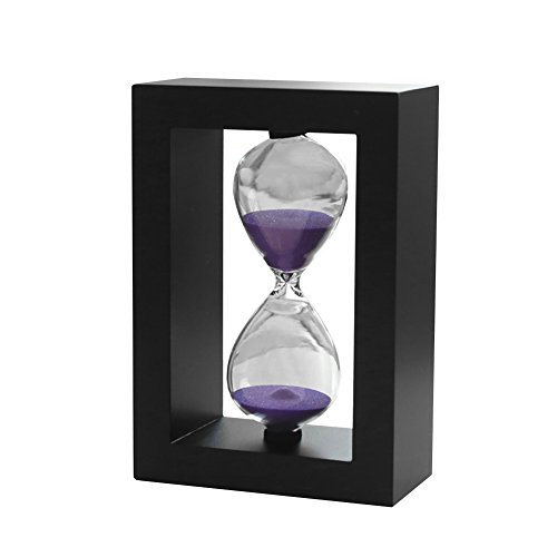 Negro de madera Sandglass 30 minutos arena reloj de arena cuenta atrás Calendario decoración del hogar