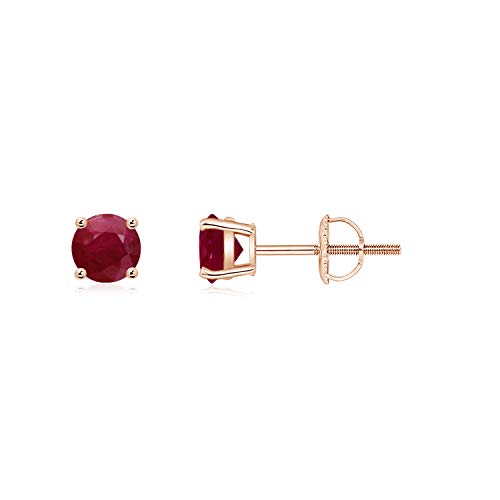 Negro viernes – Julio Birthstone – Cestas de mimbre redondo auténtica Ruby Stud Pendientes para las mujeres