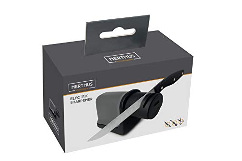 Nerthus FIH 652 652-Afilador eléctrico, 3 Tipos de Afilado, Cuchillos, Tijeras y Destornilladores, ABS