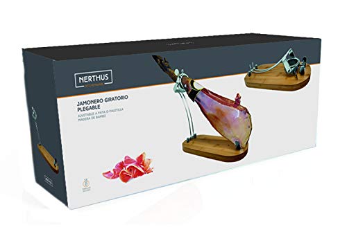 Nerthus FIJ 371 - Jamonero Giratorio Plegable, Marrón
