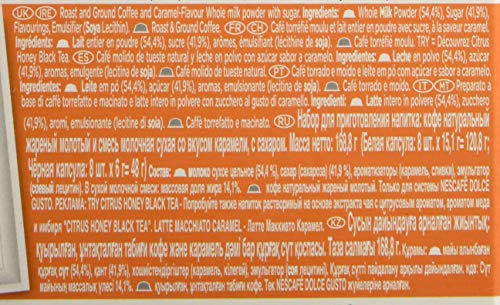 Nescafé DOLCE GUSTO Café LATTE MACHIATTO CARAMEL - Pack De 3 x 16 cápsulas - Total: 48 Cápsulas