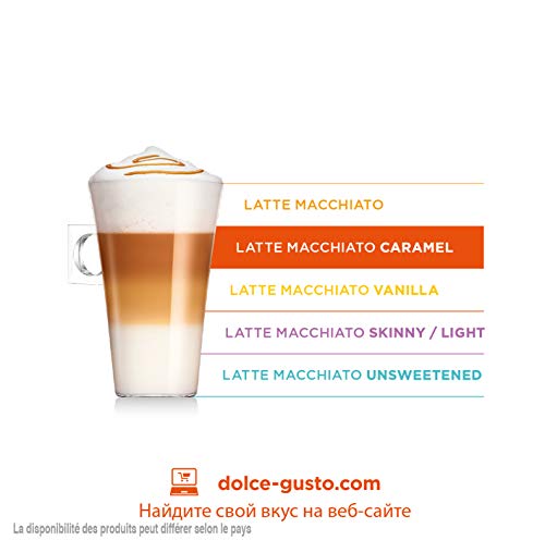 Nescafé DOLCE GUSTO Café LATTE MACHIATTO CARAMEL - Pack De 3 x 16 cápsulas - Total: 48 Cápsulas