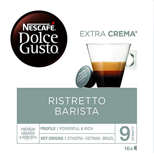 Nescafé DOLCE GUSTO Ristretto BARISTA - Pack de 3 x 16 Cápsulas - Total: 48 Cápsulas