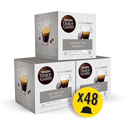 Nescafé DOLCE GUSTO Ristretto BARISTA - Pack de 3 x 16 Cápsulas - Total: 48 Cápsulas