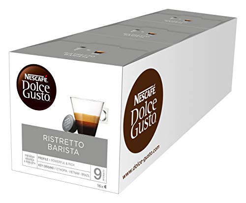 Nescafé DOLCE GUSTO Ristretto BARISTA - Pack de 3 x 16 Cápsulas - Total: 48 Cápsulas