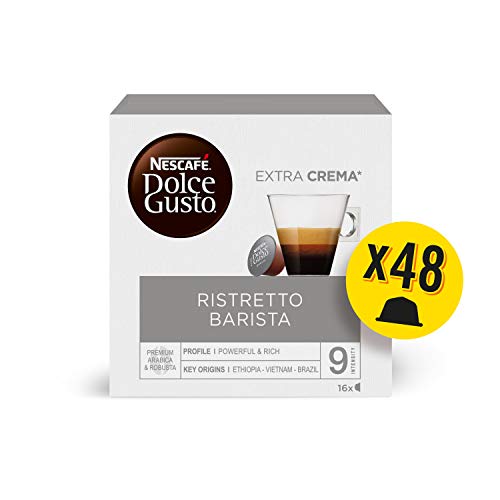 Nescafé DOLCE GUSTO Ristretto BARISTA - Pack de 3 x 16 Cápsulas - Total: 48 Cápsulas