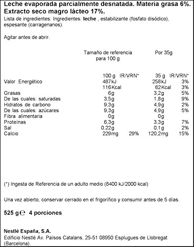 Nestlé Ideal - Leche Evaporada - 4 Paquetes de 500 ml