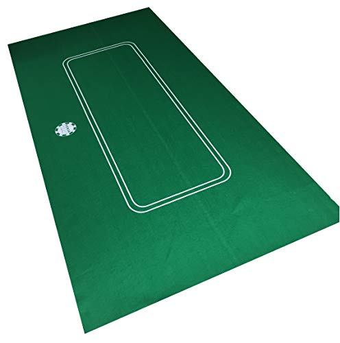 NEW 6FT LARGE POKER CASINO FELT BAIZE LAYOUT - TEXAS HOLDEM