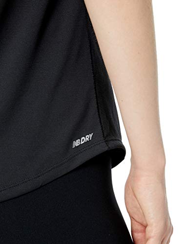 New Balance Accelerate SS Camiseta de Manga Corta para Mujer, Mujer, Camiseta, WT91136, Negro, L