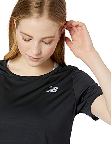 New Balance Accelerate SS Camiseta de Manga Corta para Mujer, Mujer, Camiseta, WT91136, Negro, L