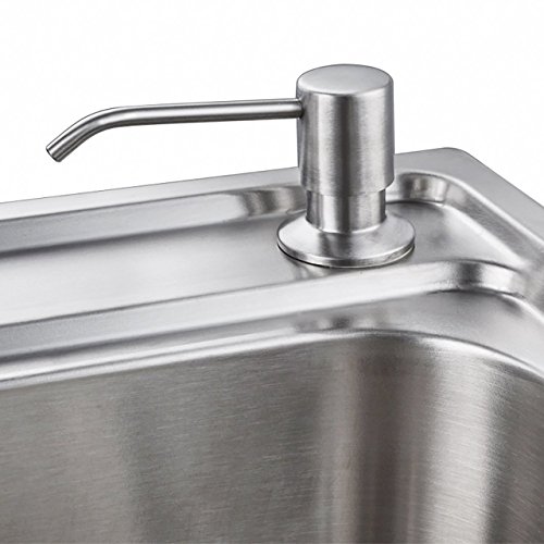 Newcomdigi Dispensador de Jabón de Acero Inoxidable Botella de Plástico Dispensador Bomba de Jabón Líquidos Loción para Cocina Fregadero 500 ML
