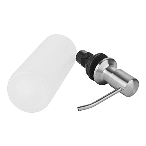 Newcomdigi Dispensador de Jabón de Acero Inoxidable Botella de Plástico Dispensador Bomba de Jabón Líquidos Loción para Cocina Fregadero 500 ML