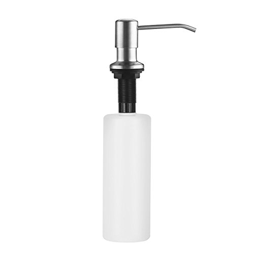 Newcomdigi Dispensador de Jabón de Acero Inoxidable Botella de Plástico Dispensador Bomba de Jabón Líquidos Loción para Cocina Fregadero 500 ML