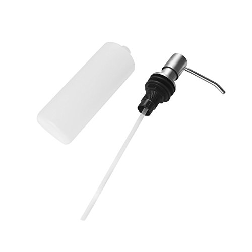 Newcomdigi Dispensador de Jabón de Acero Inoxidable Botella de Plástico Dispensador Bomba de Jabón Líquidos Loción para Cocina Fregadero 500 ML