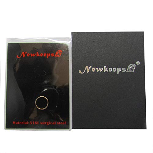 NewkeepsR 20G 8mm (5/16'') Oro Rosa anodizado Bisagra Clicker Nariz Aro Anillo Acero Inoxidable 316L Segmento Durmiente Pendientes Pendientes Piercing