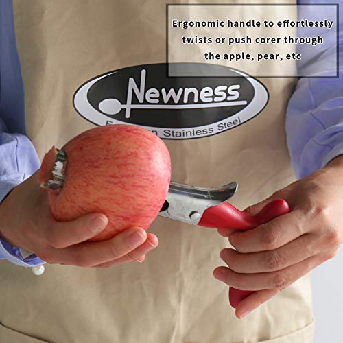 Newness Corer De Manzana,Descorazonador de Manzanas de Acero Inoxidable, Cortador de Manzanas Herramienta de Frutas para el Hogar y la Cocina (Rojo)