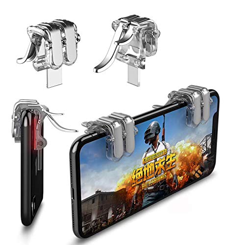 Newseego Controlador de Juegos Móvil PUBG, Gatillo de Juego de 6 Dedos Disparos de Teléfono Disparos Sensibles y Apuntar Llaves Joysticks de Controlador Móvil para Rules of Survival para Android & IOS