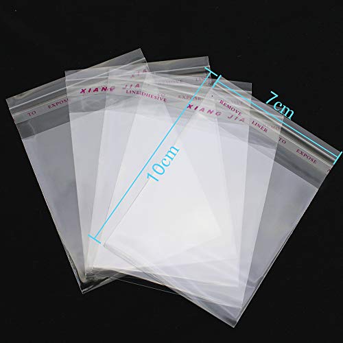NewZC Bolsa de Celofán Transparentes 7x8cm Bolsa de Plastico Autoadhesivo Pequeñas Bolsa Alimentos Plastico para Galletas Pasteles Chocolate Dulces