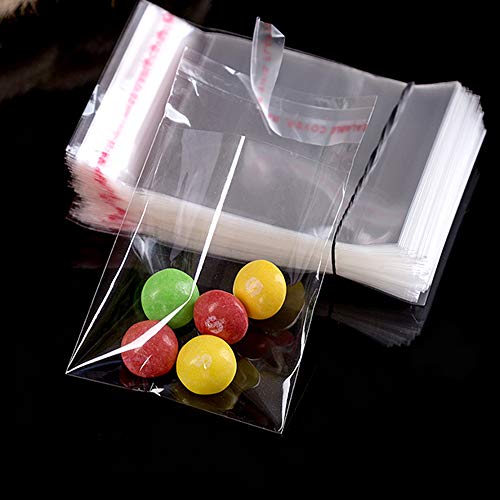 NewZC Bolsa de Celofán Transparentes 7x8cm Bolsa de Plastico Autoadhesivo Pequeñas Bolsa Alimentos Plastico para Galletas Pasteles Chocolate Dulces