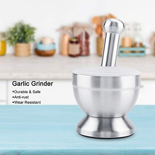 Niady Frijoles de la maja del mortero de acero inoxidable ajo Especias Herramienta Grinder productos alimenticios de cocina con tapa
