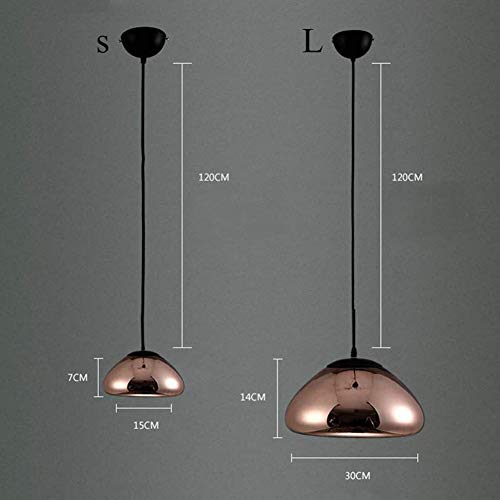 NICEWL Lámpara De Techo Colgante De Estilo Nórdico, Lámpara De Techo, Placa De Vidrio De Cobre Electropropulsada Industrial, Iluminación para El Hogar, Cocina, Loft, Oficina, Decoración De Bar,S