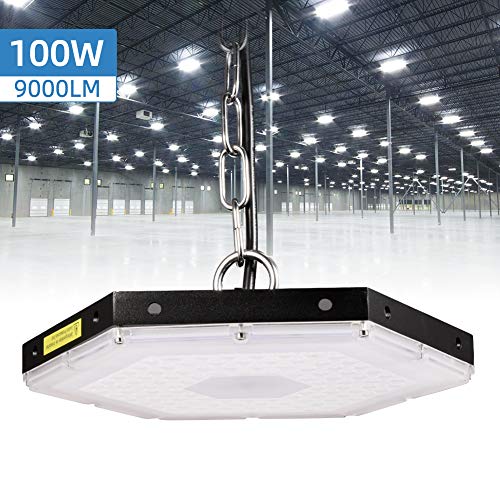Nido de Abeja LED Iluminación, 100W 9000LM LED Hexágono Regular Lámpara Industrial, Blanco Frío 6000K Lampara Minera Comercial Iluminación Luces Almacén LED Lámpara
