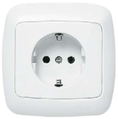 Niessen arco - Base enchufe 2 polos+tierra lateral schuko marco arco blanco alpino