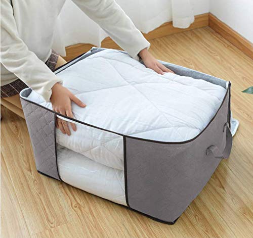 Nifogo Bolsa de Almacenamiento,organizadores Plegables para Bolsas de Almacenamiento,Alta Densidad de Tela Bolsa de Almacenamiento con Cremallera y Asas, Plegable, 60 x 35 x 40 cm