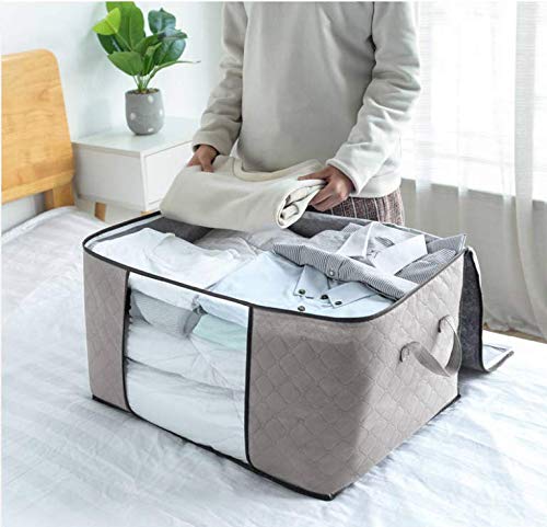 Nifogo Bolsa de Almacenamiento,organizadores Plegables para Bolsas de Almacenamiento,Alta Densidad de Tela Bolsa de Almacenamiento con Cremallera y Asas, Plegable, 60 x 35 x 40 cm