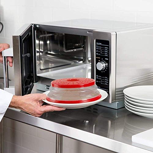 Nifogo Tapa Plegable para Microondas,Tapa microondas Plegable Colador,sin BPA y no tóxico,Salpicaduras,para Lavar Frutas (Rojo)