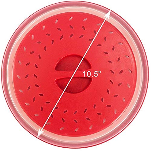 Nifogo Tapa Plegable para Microondas,Tapa microondas Plegable Colador,sin BPA y no tóxico,Salpicaduras,para Lavar Frutas (Rojo)