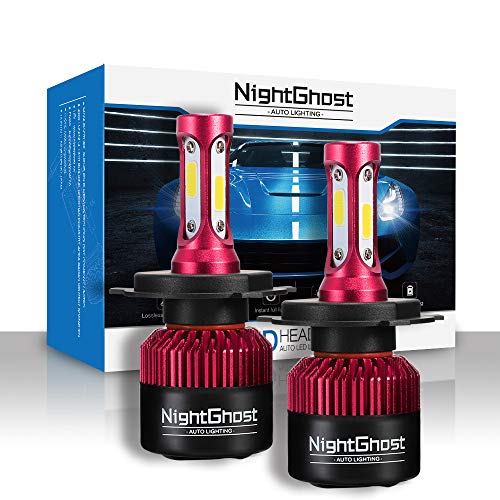 Nightghost 2019 - Juego de bombillas LED para faros delanteros H4 72 W 9000 LM/set 6500 K blanco frío
