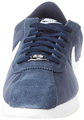 Nike Cortez Basic Nylon, Zapatillas de Deporte para Hombre, Multicolor (Obsidian/White/Metallic Silver 411), 44 EU