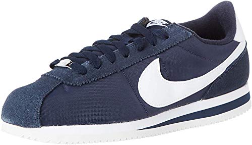 Nike Cortez Basic Nylon, Zapatillas de Deporte para Hombre, Multicolor (Obsidian/White/Metallic Silver 411), 44 EU