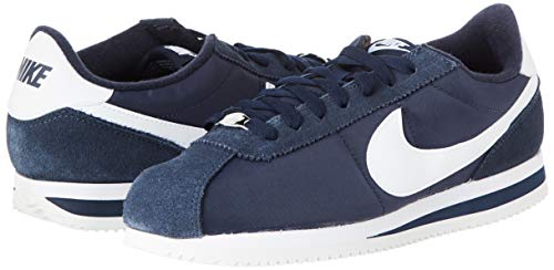 Nike Cortez Basic Nylon, Zapatillas de Deporte para Hombre, Multicolor (Obsidian/White/Metallic Silver 411), 44 EU