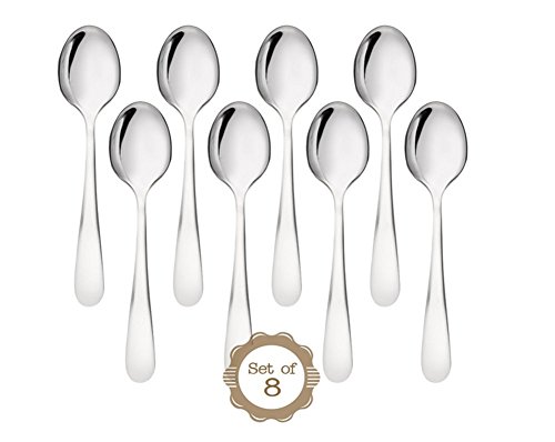 nikgic 8 pcs Restaurant comestible para electrodomésticos vajilla de acero inoxidable cuchara cubiertos cuchara de sopa 12.5 * 2.4 cm