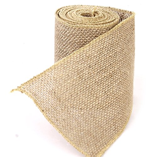 Nikgic Natural de Arpillera Artesanía Cinta Rollo con Encaje Blanco Encaje de Lino Regalo Arreglos Florales, Perfecto para Bodas, Corbatas, Correas, Coronas, Lazos -3m