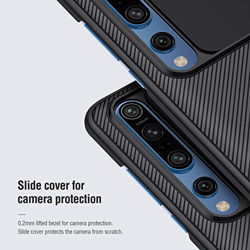 NILLKIN Funda Xiaomi Mi 10/10 Pro, [Protección de la cámara] Estuche híbrido Parachoques Premium no voluminoso Delgado Funda rígida para PC para Xiaomi Mi 10/10 Pro(6.67 Pulgadas)-Negro