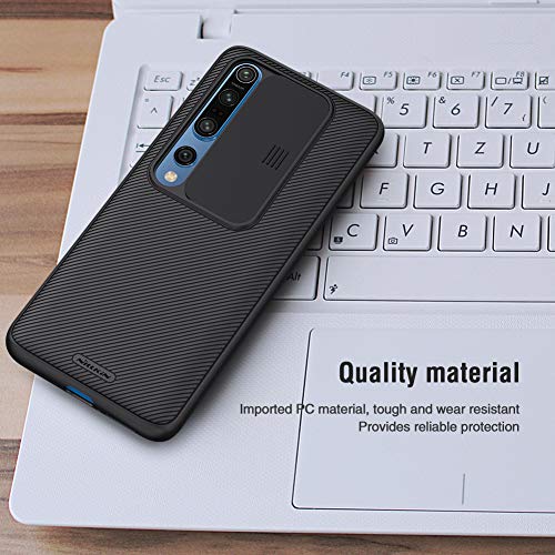 NILLKIN Funda Xiaomi Mi 10/10 Pro, [Protección de la cámara] Estuche híbrido Parachoques Premium no voluminoso Delgado Funda rígida para PC para Xiaomi Mi 10/10 Pro(6.67 Pulgadas)-Negro