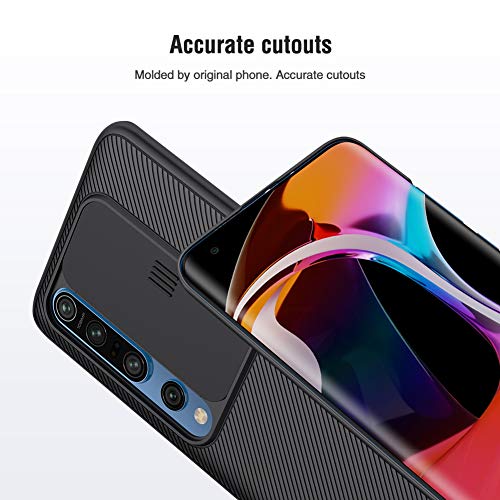 NILLKIN Funda Xiaomi Mi 10/10 Pro, [Protección de la cámara] Estuche híbrido Parachoques Premium no voluminoso Delgado Funda rígida para PC para Xiaomi Mi 10/10 Pro(6.67 Pulgadas)-Negro