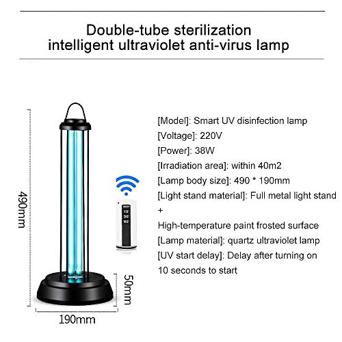 NIMIFOOL Lámpara de esterilización germicida UV Bombilla de ozono Luz Ultravioleta para desinfectar Desodorante de ácaros bacterianos KW 38W 60W,Ozone